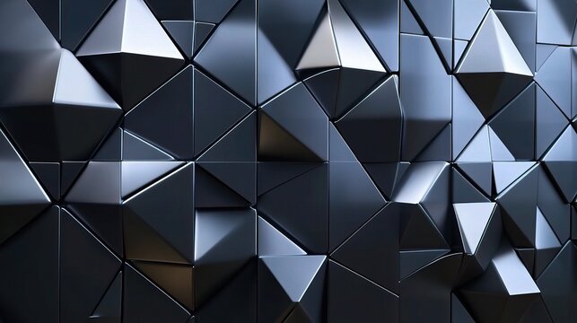 Abstract Geometric Wall Panels in Dark Color Scheme