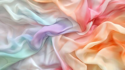 Obraz premium Closeup of colorful fabric folds, white isolate background