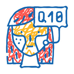 coenzyme q10 in cosmetics doodle icon sketch vector. coenzyme q10 in cosmetics sign. isolated symbol illustration