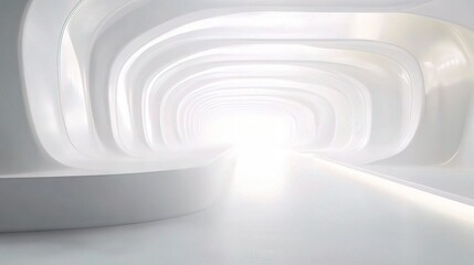 Obraz premium Abstract White Tunnel with Bright Light Source
