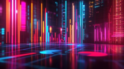 Fototapeta premium Colorful Data Visualization Background for Technology