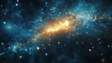 An abstract background filled with space stars creates a mesmerizing cosmic scene, showcasing the beauty of stardust and bright, shining stars scattered across the universe.