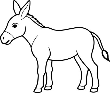 recommend clip art: donkey outline coloring book page line art vector illustration