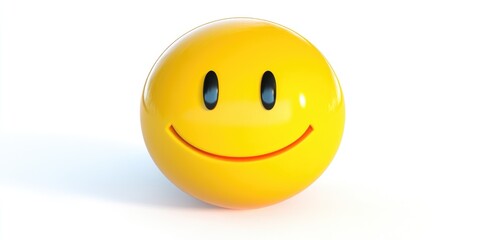 Fototapeta premium A cheerful yellow smiley face radiating positivity against a bright backdrop, evoking feelings of happiness and joy in people's hearts