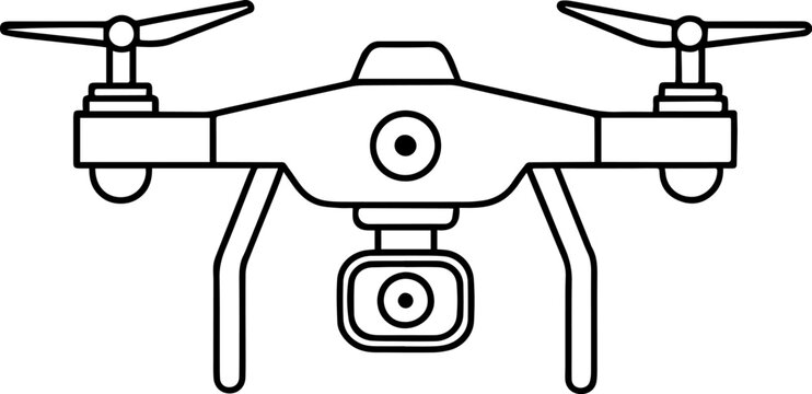 black and white drone with camera