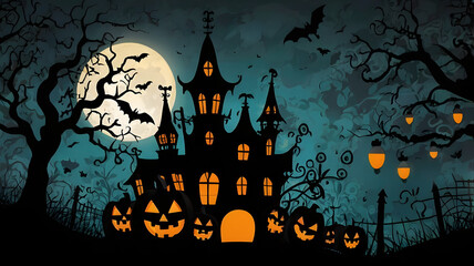 halloween background with pumpkin, ai generated