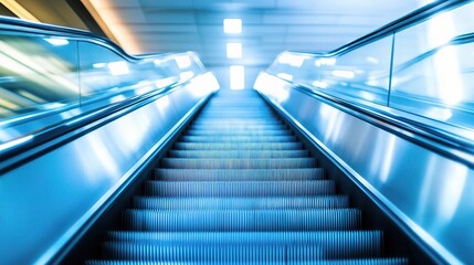 Fototapeta premium Futuristic Escalator in Modern Architecture