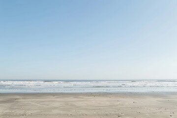 Serene Beach Scene with Clear Sky and Open Space