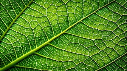 Obraz premium background, patterned, nature, foliage, texture, vibrant, pattern, natural, A close up photo capturing the intricate texture of a green leaf s macro vein from a low angle perspective