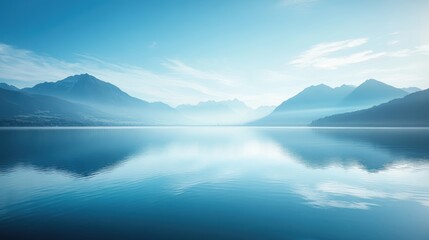 Tranquil Lake Surrounded by Majestic Mountains