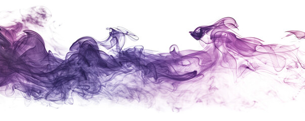 blue purple dark smoke steaming in air isolated on white or transparent png