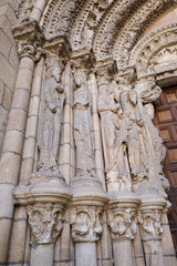 Architectural details of the Basilica of San Vicente church in the old town of Avila city