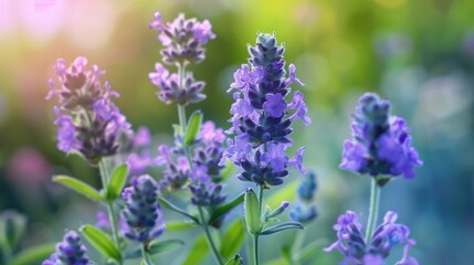 Obraz premium Flower purple and ecology in outdoors for sustainability horticulture and conservation of meadow Plants closeup and growth in nature of countryside ecosystem and botany for environment on travel