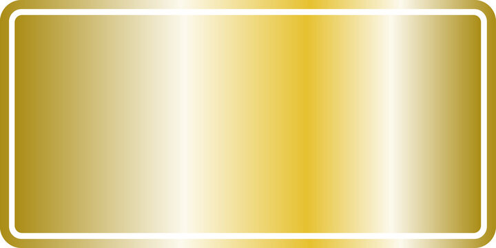 gold rectangle frame and border with copy space. Isolated on transparent background with png