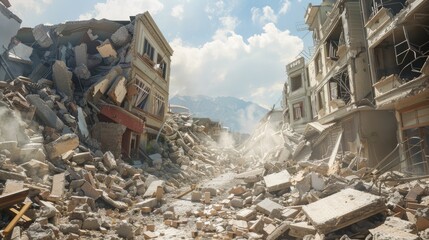 Fototapeta premium earthquake disaster