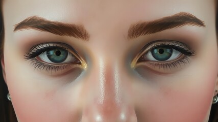 Obraz premium A flawless, porcelain-like complexion is accentuated by a delicate palette of colors, subtle shading, and precise