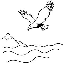 Fototapeta premium Majestic Bald Eagle Diving Vector Illustration Capturing Nature's Power 