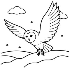 Majestic Barn Owl Soaring Through the Moonlit Sky Vector Illustration
