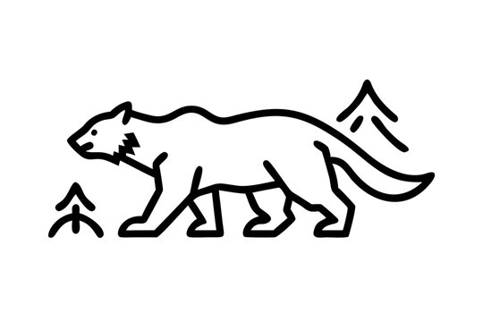 black bear walking near trees clip art preview