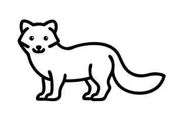 Adorable Fluffy Arctic Fox Standing Vector Illustration Against a Winter Scene
