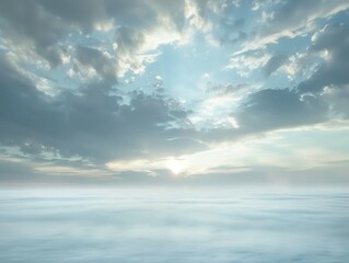 Obraz premium Low Hanging Clouds Over a Vast Plain