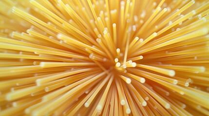 Uncooked whole grain spaghetti Raw pasta Top view
