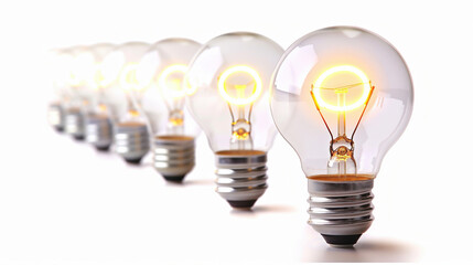 3D Light bulb Creative ideas business ideas Innovative Startup Brainstorming isolated white background