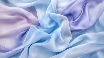Obraz premium Soft pastel fabric in various shades of blue and purple, close-up view