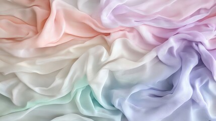 Obraz premium Soft, colorful fabric draped elegantly on a neutral background.