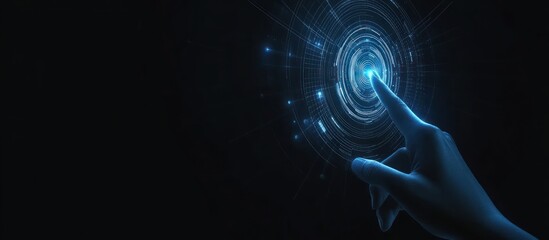 Obraz premium Hand Interacting with a Digital Interface