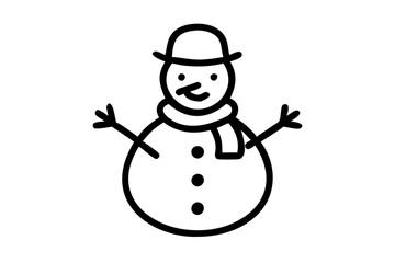 Cheerful Snowman Spreading Joy in Winter Wonderland
