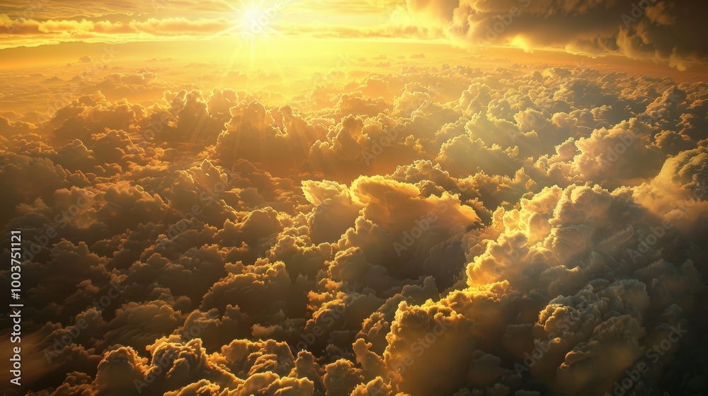 Canvas Prints Beautiful Cloudscape Viewed from Above the Plane