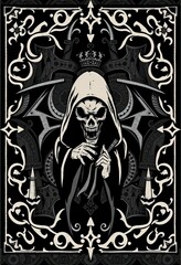 Fototapeta premium Dark Fantasy Art of Haunted Wallpaper Featuring Gothic Elements and Old-Fashioned Horror Aesthetics for Scary Vintage Illustrations