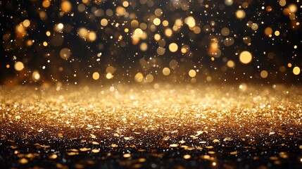 Naklejka premium Golden Shimmering Bokeh with Festive Sparkle