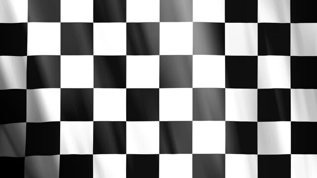 Black and White Checkered Flag Animation for Racing