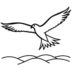 Majestic Black Kite Soaring Over Vibrant Landscapes Vector Illustration for Nature Lovers

