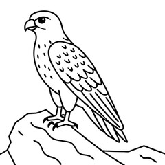 Gyrfalcon on a Snowy Mountain Vector Illustration of Majestic Bird in Winter Wonderland
