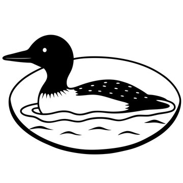 recommend clip art: Serene Loon in Frozen Lake Vector Illustration of Bird Amidst Winter Scenery
                    