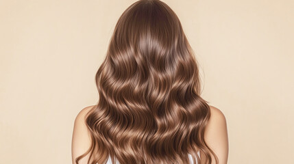 Fototapeta premium Shiny Wavy Brunette Hair