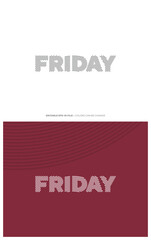 Friday typography, with line effect, Suitable for brand, business logo or calendar design. Eps 10 vector. 