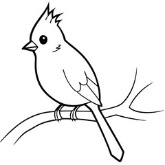 Colorful Vector Illustration of a Titmouse Pecking Among Autumn Leaves
