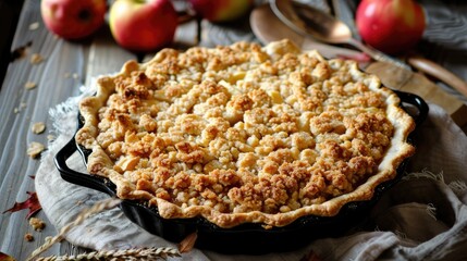 Swedish apple crumble pie as dutch oven reicipes