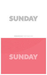 Sunday typography, with line effect, Suitable for brand, business logo or calendar design. Eps 10 vector. 