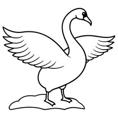 Elegant Tundra Swan Vector Illustration Capturing the Beauty of Arctic Wildlife
