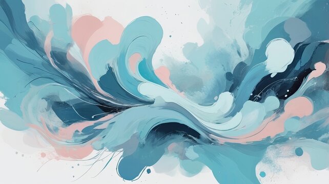 Abstract painting blue colors and brush stroke backround
