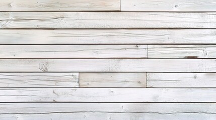 Obraz premium White Wooden Wall with Textured Planks