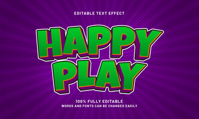 happy play editable text effects with a kids and happy theme