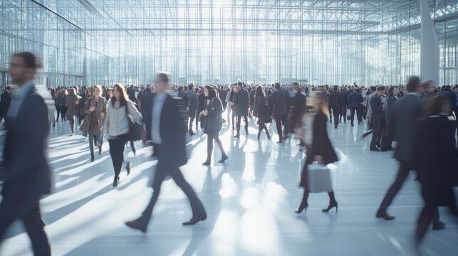 Blurred Motion of People in a Modern Building