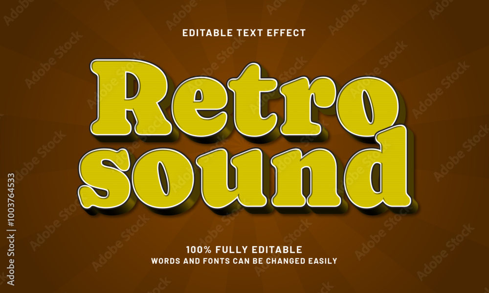 Fototapete retro sound editable text effects with a retro and vintage theme