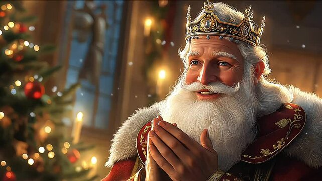 Saint Nicholas or Sinterklaas portrait. Christmas season. Dutch and Belgian Christmas holiday traditions